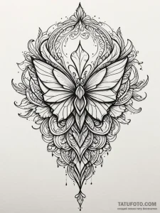 Origami, concept art for tattoo, bold outline... - эскиз тату (№1751477922_0, 02.07.2025 17:38) — Tatufoto.com