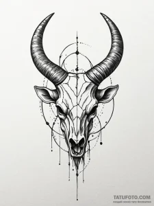 Bone horn with cracks, artistic tattoo sketch... - эскиз тату (№1751478003_0, 02.07.2025 17:40) — Tatufoto.com