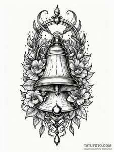 A classic bell pull, vintage,, tattoo flash s... - эскиз тату (№1751478965_0, 02.07.2025 17:56) — Tatufoto.com
