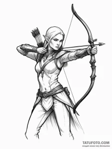 Elven archer - эскиз тату (№1751479414_0, 02.07.2025 18:03) — Tatufoto.com