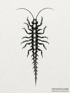 Centipede, tattoo line art, minimalist approa... - эскиз тату (№1751480602_0, 02.07.2025 18:23) — Tatufoto.com