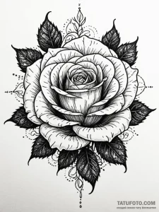 Black rose frozen in ice, tattoo sketch desig... - эскиз тату (№1751481399_0, 02.07.2025 18:36) — Tatufoto.com