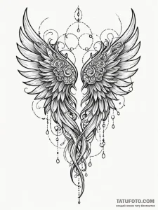 Ethereal wings tearing veil, tattoo flash she... - эскиз тату (№1751481636_0, 02.07.2025 18:40) — Tatufoto.com