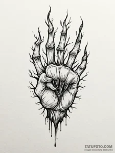Ethereal roots gripping relic, tattoo drawing... - эскиз тату (№1751482233_0, 02.07.2025 18:50) — Tatufoto.com