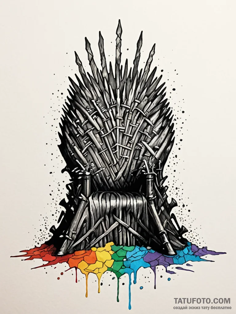Iron throne beneath fractured sky, concept ar... - эскиз тату (№1751482311_0, 02.07.2025 18:51) — Tatufoto.com
