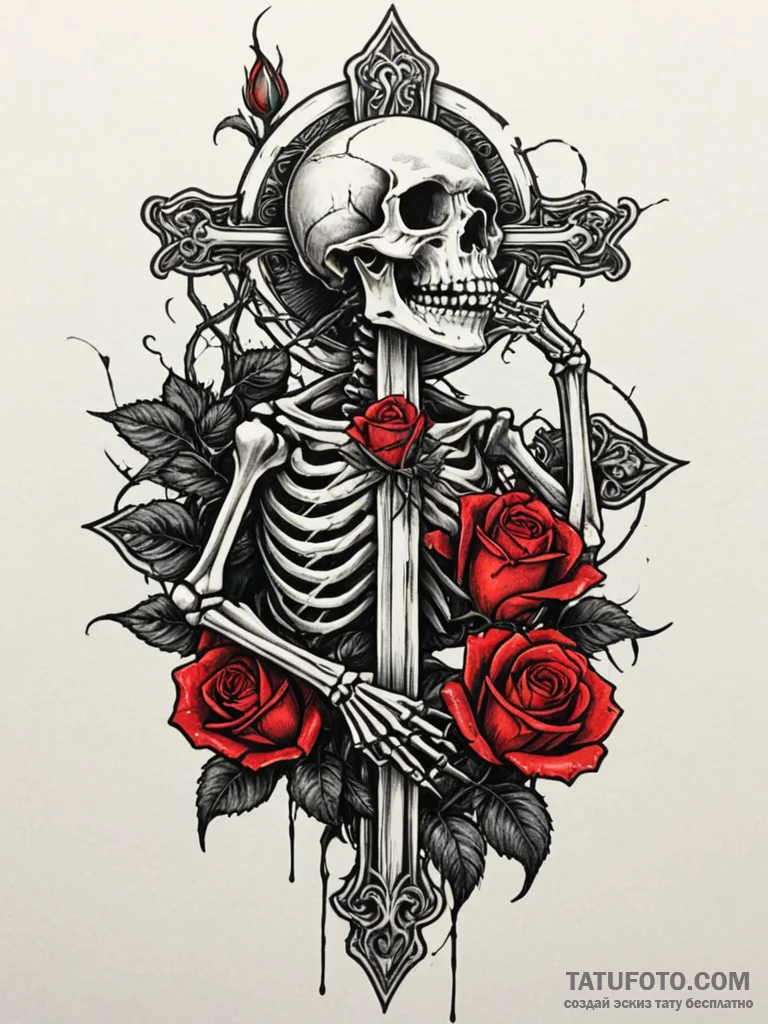 Lizard skeleton clutching relic, concept art... - эскиз тату (№1751482676_0, 02.07.2025 18:57) — Tatufoto.com