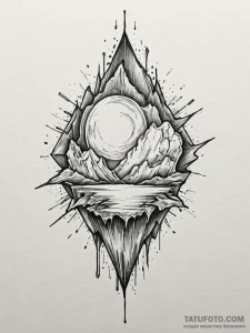 Opal glass shattering in air, concept art for... - эскиз тату (№1751484246_0, 02.07.2025 19:24) — Tatufoto.com
