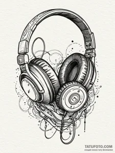 Walkman with headphones, 80s/90s style, artis... - эскиз тату (№1751485034_0, 02.07.2025 19:37) — Tatufoto.com