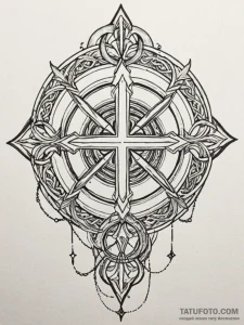 Ethereal chain circling sigil, tattoo drawing... - эскиз тату (№1751485691_0, 02.07.2025 19:48) — Tatufoto.com
