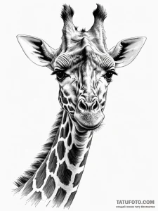 Giraffe, artistic tattoo sketch, black and wh... - эскиз тату (№1751487082_0, 02.07.2025 20:11) — Tatufoto.com