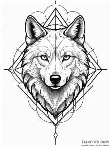 Angel wolf with glowing eyes, concept art for... - эскиз тату (№1751487900_0, 02.07.2025 20:25) — Tatufoto.com