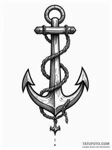 Crimson anchor sinking in void, concept art f... - эскиз тату (№1751489720_0, 02.07.2025 20:55) — Tatufoto.com
