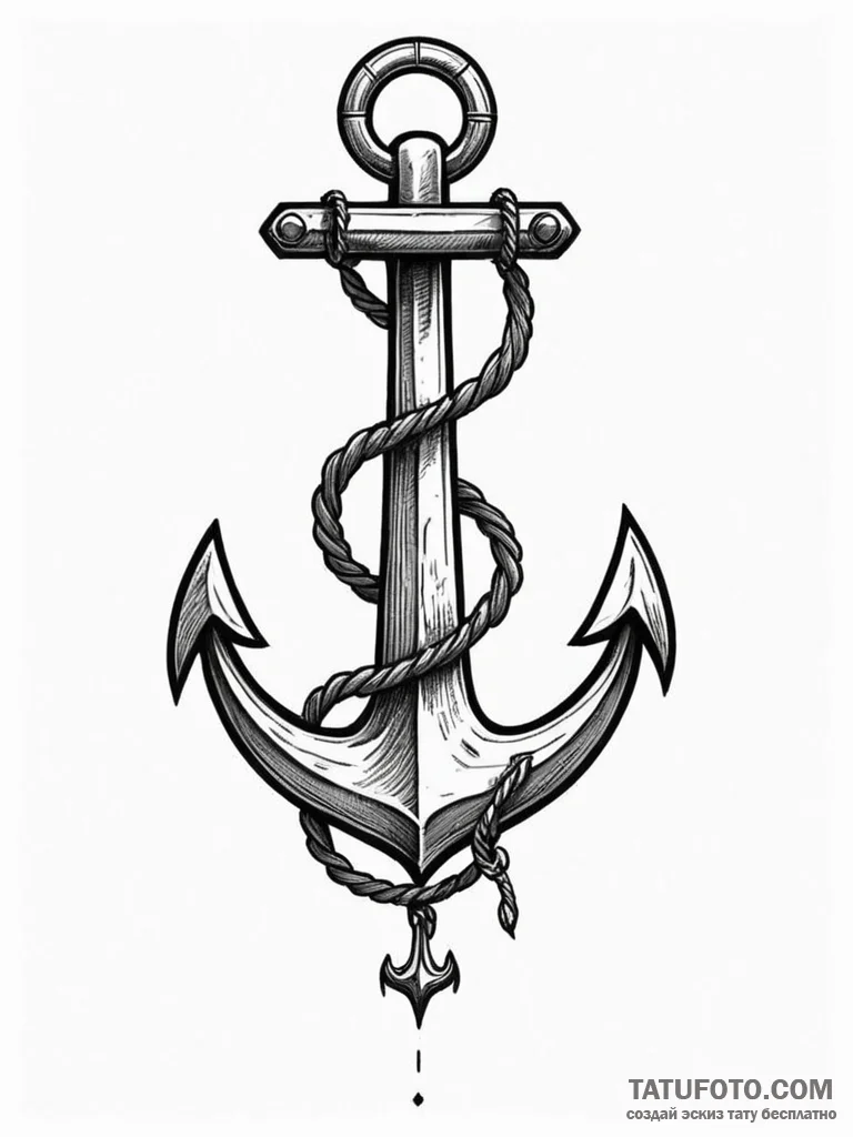 Crimson anchor sinking in void, concept art f... - эскиз тату (№1751489720_0, 02.07.2025 20:55) — Tatufoto.com