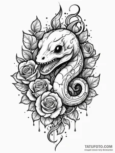 Salamander born from a flame, concept art for... - эскиз тату (№1751489802_0, 02.07.2025 20:56) — Tatufoto.com