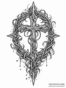 Stone vines gripping shattered blade, tattoo... - эскиз тату (№1751489883_0, 02.07.2025 20:58) — Tatufoto.com