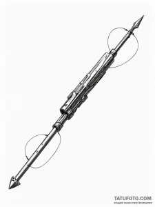 Javelin (the weapon) in mid-flight, trailing... - эскиз тату (№1751491618_0, 02.07.2025 21:26) — Tatufoto.com