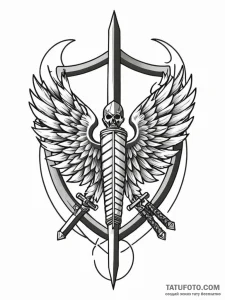 The scout regiment logo from attack on titan - эскиз тату (№1751492109_0, 02.07.2025 21:35) — Tatufoto.com