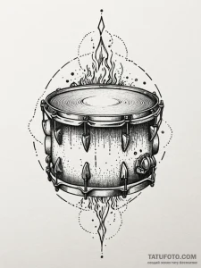 Kettledrum with spectral skin, tattoo line ar... - эскиз тату (№1751492189_0, 02.07.2025 21:36) — Tatufoto.com