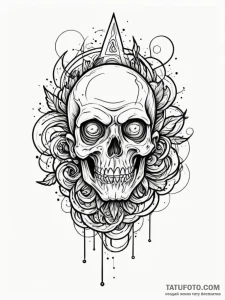 C, ink illustration for tattoo, fine lines, d... - эскиз тату (№1751495226_0, 02.07.2025 22:27) — Tatufoto.com