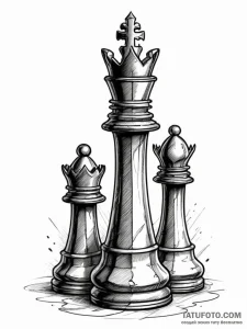 Onyx chess piece beneath iron sky, tattoo lin... - эскиз тату (№1751495728_0, 02.07.2025 22:35) — Tatufoto.com
