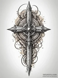 Dagger bound in ancient text, concept art for... - эскиз тату (№1751496136_0, 02.07.2025 22:42) — Tatufoto.com