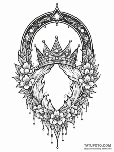 Zephyr crown beneath celestial arch, tattoo f... - эскиз тату (№1751497539_0, 02.07.2025 23:05) — Tatufoto.com