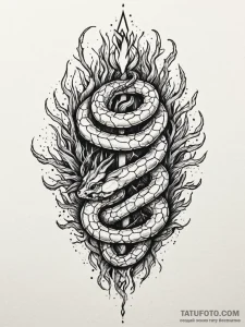 Hallowed serpent crowned in roots, tattoo ske... - эскиз тату (№1751498003_0, 02.07.2025 23:13) — Tatufoto.com