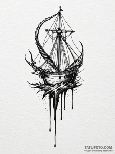 A hand writing with a quill that drips blood,... - эскиз тату (№1751498286_0, 02.07.2025 23:18) — Tatufoto.com
