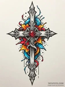 Gleaming dagger beneath bone spire, tattoo sk... - эскиз тату (№1751499510_0, 02.07.2025 23:38) — Tatufoto.com