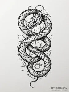 Animated serpent unraveling reality, tattoo d... - эскиз тату (№1751499755_0, 02.07.2025 23:42) — Tatufoto.com