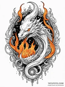 Ice relic devouring celestial flame, artistic... - эскиз тату (№1751500243_0, 02.07.2025 23:50) — Tatufoto.com