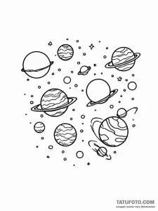Parade of planets - эскиз тату (№1751503005_0, 03.07.2025 00:36) — Tatufoto.com