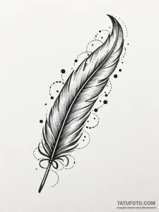 Bloodied feathers scattered in wind, ink illu... - эскиз тату (№1751504205_0, 03.07.2025 00:56) — Tatufoto.com