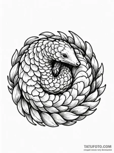 A pangolin curled up - эскиз тату (№1751506043_0, 03.07.2025 01:27) — Tatufoto.com