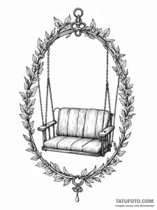 A whimsical birdcage swing, playful,, tattoo... - эскиз тату (№1751506670_0, 03.07.2025 01:37) — Tatufoto.com
