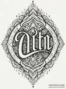 A flowing banner with a custom word, ornate s... - эскиз тату (№1751506736_0, 03.07.2025 01:38) — Tatufoto.com