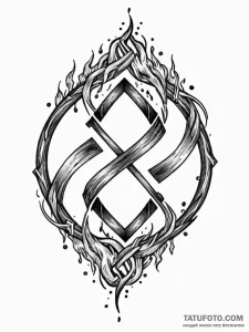 Flaming relic entwined with runes, tattoo fla... - эскиз тату (№1751506802_0, 03.07.2025 01:40) — Tatufoto.com
