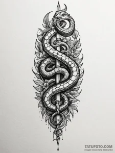 Serpent coils binding ancient blade, tattoo s... - эскиз тату (№1751506942_0, 03.07.2025 01:42) — Tatufoto.com
