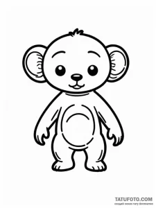Cheburashka, tattoo drawing outline, clean li... - эскиз тату (№1751508282_0, 03.07.2025 02:04) — Tatufoto.com