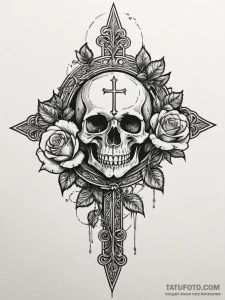 Church, ink illustration for tattoo, minimali... - эскиз тату (№1751509357_0, 03.07.2025 02:22) — Tatufoto.com