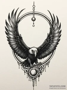 Vulture beak beneath celestial arch, tattoo s... - эскиз тату (№1751509566_0, 03.07.2025 02:26) — Tatufoto.com