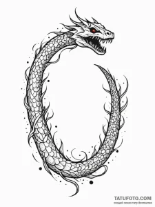 Ghostly serpent through bone arch, tattoo fla... - эскиз тату (№1751510468_0, 03.07.2025 02:41) — Tatufoto.com