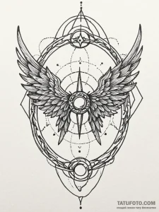 Knot of wings beneath star gate, concept art... - эскиз тату (№1751511861_0, 03.07.2025 03:04) — Tatufoto.com