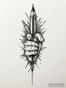 A detailed broken zipper, stuck,, artistic ta... - эскиз тату (№1751513327_0, 03.07.2025 03:28) — Tatufoto.com