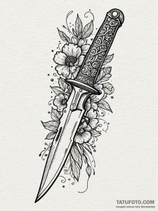 Trench knife from wwi, with "lest we forget"... - эскиз тату (№1751513676_0, 03.07.2025 03:34) — Tatufoto.com