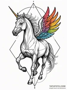 Pegasus, ink illustration for tattoo, masterp... - эскиз тату (№1751513908_0, 03.07.2025 03:38) — Tatufoto.com