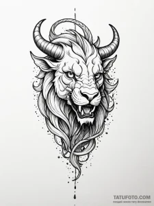 Chimera, concept art for tattoo, soft whip sh... - эскиз тату (№1751514068_0, 03.07.2025 03:41) — Tatufoto.com