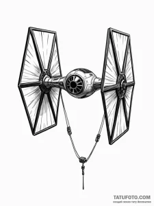 A tie fighter - эскиз тату (№1751514149_0, 03.07.2025 03:42) — Tatufoto.com