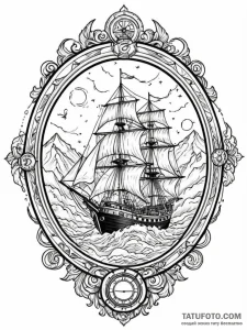 A detailed barometer on a ship, nautical,, in... - эскиз тату (№1751514897_0, 03.07.2025 03:54) — Tatufoto.com
