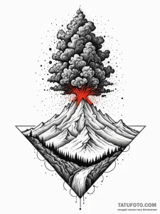 Elemental spirit born from a volcanic eruptio... - эскиз тату (№1751516742_0, 03.07.2025 04:25) — Tatufoto.com